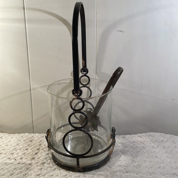 VINTAGE Ice Bucket Studio Silversmith Grape Glass & Silverplate - Picture 4 of 9